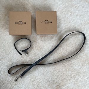 Coach Leather Dog Set (Collar & Leash)